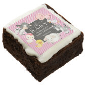 Farm Animals Baby Shower Favor Brownie (Angled)