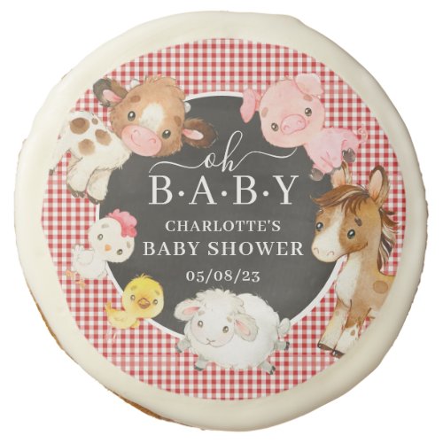 Farm Animals Baby Shower Favor Sugar Cookie