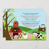 Farm Animals Baby Shower Invitation (Front/Back)