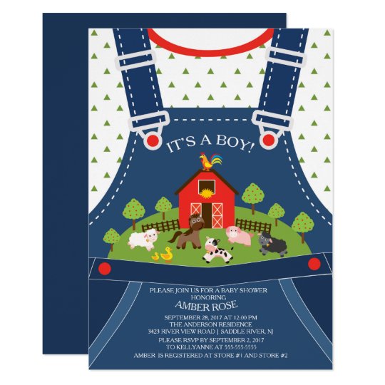 Farm Animals Baby Shower Invitation