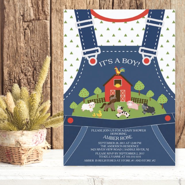 Farm Animals Baby Shower Invitation (Creator Uploaded)