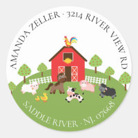 Farm Animals Baby Shower Return Address Label