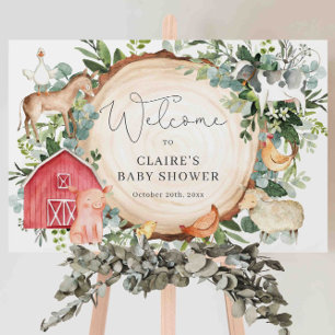 Farm Animals Baby Shower Welcome Sign Foam Board