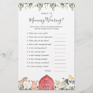 Farm Animals Baby Shower What is Mommy Wearing