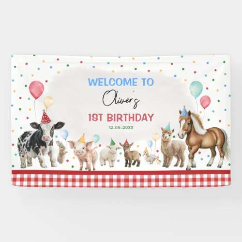 Farm Animals Balloon Confetti Boy Birthday Party