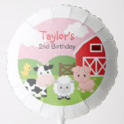 Farm Animals Balloon (Pink for Girl) Personalized