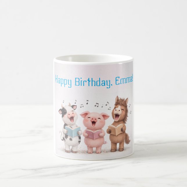 Farm Animals Band Birthday Coffee Mug (Center)