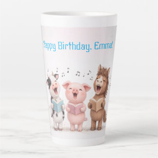 Farm Animals Band Birthday Latte Mug