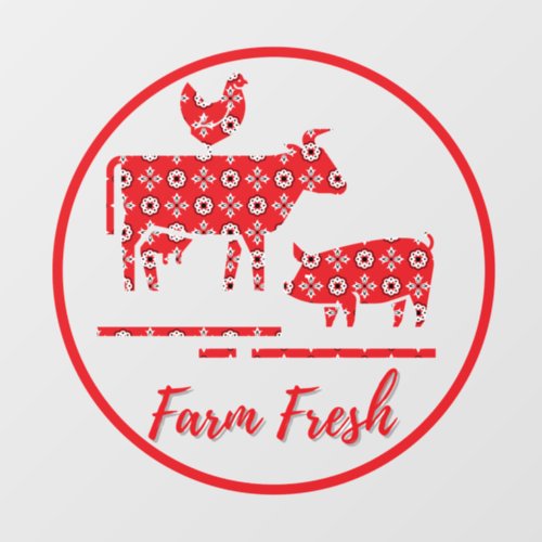 Farm Animals Bandana Print Badge Floor Decals