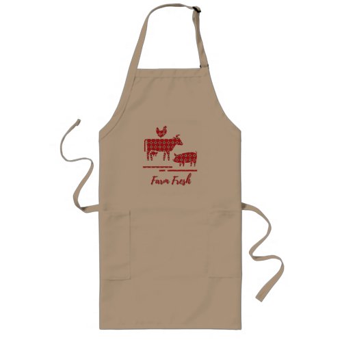 Farm Animals Bandana Print  Long Apron