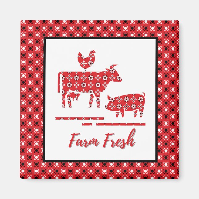 Farm Animals Bandana Print  Magnet (Front)