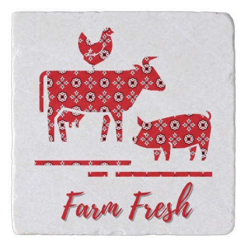 Farm Animals Bandana Print   Trivet