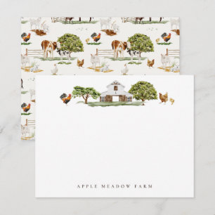 Farm Animals & Barn Personal Stationery Note Card