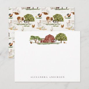 Farm Animals & Barn Personal Stationery Note Card