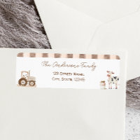 Farm Animals Barnyard Baby Shower Label