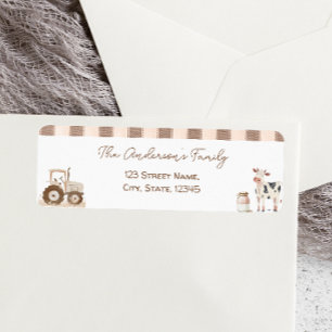 Farm Animals Barnyard Baby Shower Label