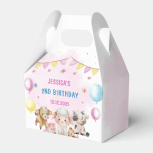 Farm Animals Barnyard Balloon Birthday Party  Favor Boxes