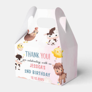 Farm Animals Barnyard Balloon Birthday Party photo Favor Boxes