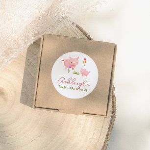 Farm Animals Barnyard Bash Birthday Party Classic Round Sticker