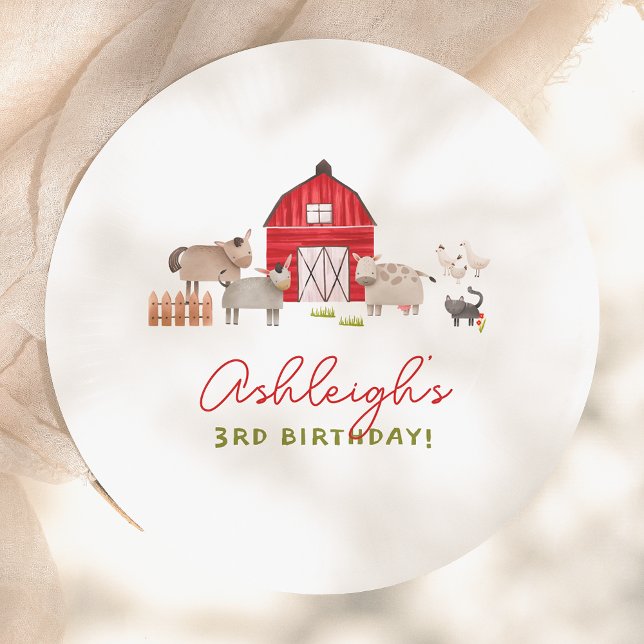 Farm Animals Barnyard Bash Birthday Party Paper Plates (Creator Uploaded)