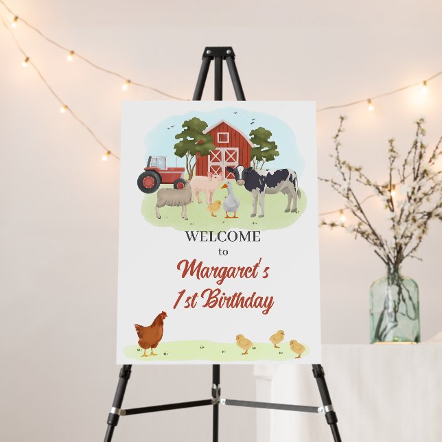 Farm Animals Barnyard Birthday Foam Board (In Situ (Stand))