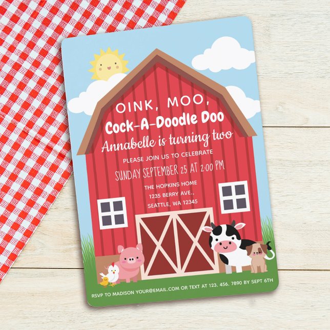 Farm Animals Barnyard Birthday Invitation (Creator Uploaded)