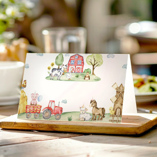 Farm Animals Barnyard Birthday Party Food Tent Place Card