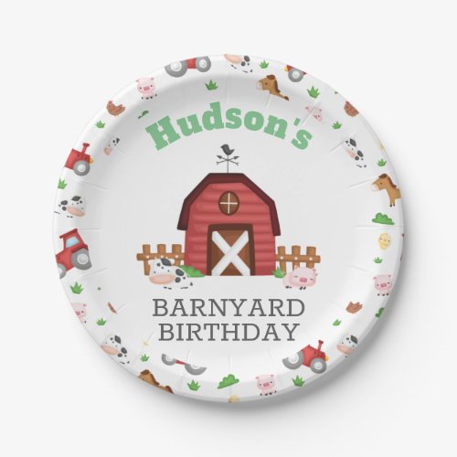 Farm Animals Barnyard Birthday Party _ GLS Paper Plates