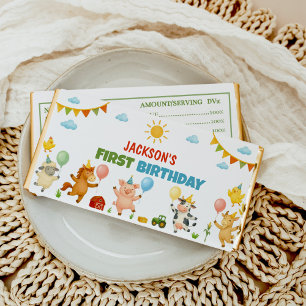 Farm Animals Barnyard Birthday Party Hershey Bar Favors