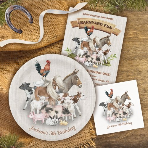 Farm Animals Barnyard birthday party paper plates