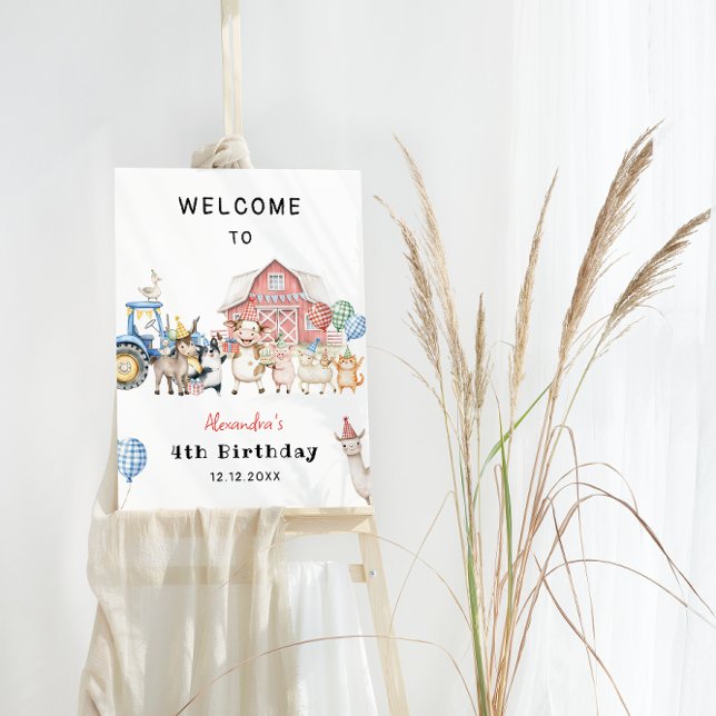 Farm Animals Barnyard Birthday Party Welcome Foam Board (Creator Uploaded)