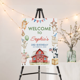 Farm Animals Barnyard Birthday Party Welcome Sign