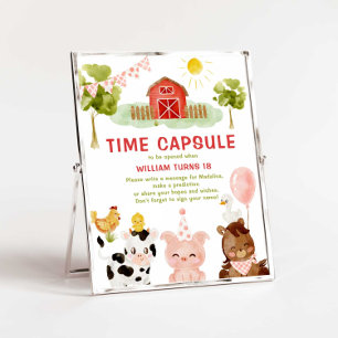 Farm Animals Barnyard Birthday Time Capsule Poster