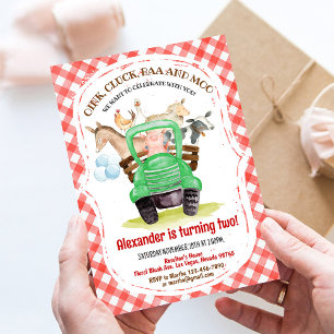 Farm Animals Barnyard Boy Barn Party Farm Birthday Invitation