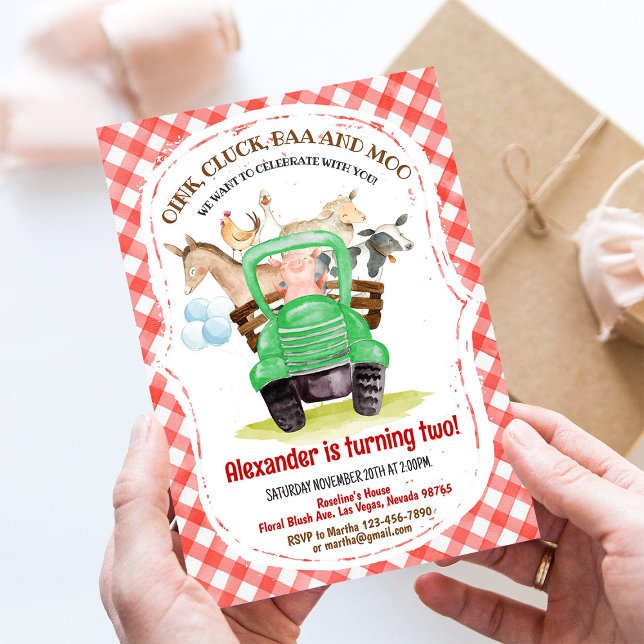 Farm Animals Barnyard Boy Barn Party Farm Birthday Invitation (Creator Uploaded)