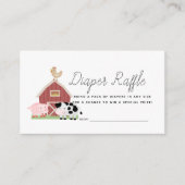 Farm Animals Barnyard Diaper Raffle Ticket Enclosure Card (Front)