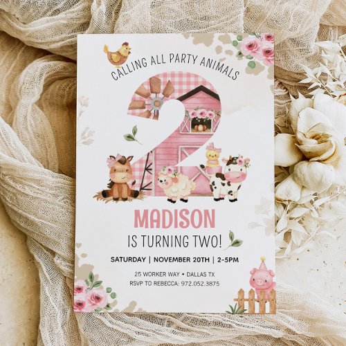 Farm Animals Barnyard FARM BIRTHDAY Invitation