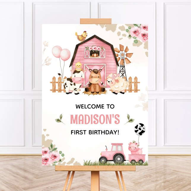 Farm Animals Barnyard FARM BIRTHDAY Welcome Sign (Creator Uploaded)