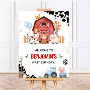 Farm Animals Barnyard FARM BIRTHDAY Welcome Sign
