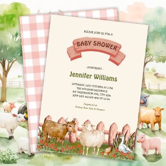 Farm Animals Barnyard Gender Neutral Baby Shower