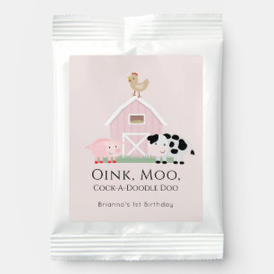 Farm Animals Barnyard Girl Pink Lemonade Drink Mix