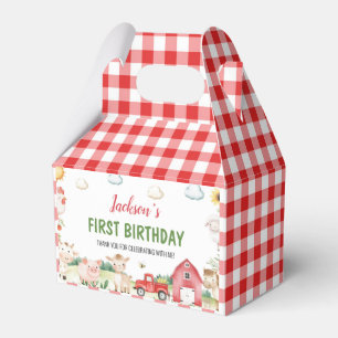 Farm Animals Barnyard Kids Birthday Favor Boxes