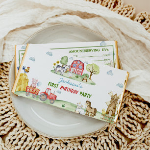 Farm Animals Barnyard Kids Birthday Party Hershey Bar Favors