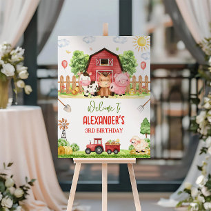 Farm Animals Barnyard Kids Birthday Welcome Sign