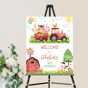 Farm Animals Barnyard Kids Birthday Welcome Sign