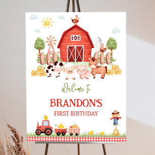 Farm Animals Barnyard Kids Birthday Welcome Sign