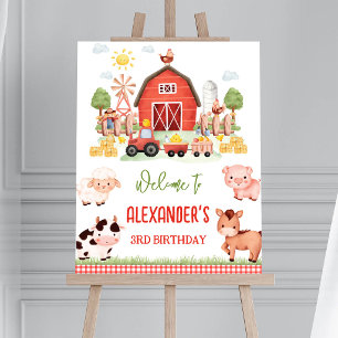 Farm Animals Barnyard Kids Birthday Welcome Sign