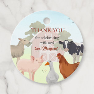 Farm Animals Barnyard Party Favor Tags