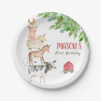 Farm Animals Barnyard Party Greenery Boy Birthday