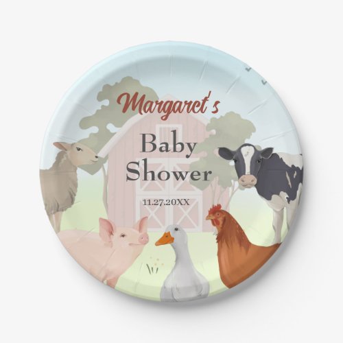 Farm Animals Barnyard Party  Paper Plates